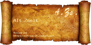 Alt Zsolt névjegykártya